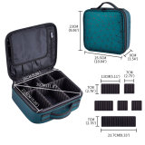 Adjustable EVA Panel Zip Hard Storage Carrying With Mirror Mini Makeup Bag Square Travel Cosmetic Bag