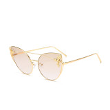 11025 Superhot 8 Color Little Bee Classical Cateye Style Metal Frame Anti UV cat.3 Women 2018 Sunglasses