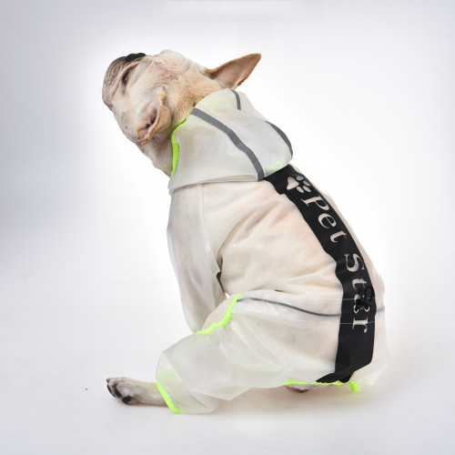 Wholesale custom transparent dog apparel accessories waterproof pet clothes pet dog raincoat