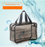 Custom LOGO Travel Transparent Makeup Bag PVC Zipper Tote Cosmetic Bag Pouch Clear Beauty Make Up Bags