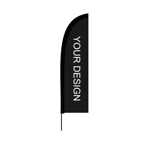 Custom Print 5m Carbon Fiber Business Advertising Feather Beach Flag 50*200