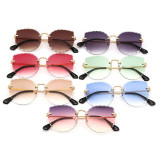 23137 Superhot Eyewear 2019 Frameless Women Sun glasses Shades Fashion Pointed Cat Eye Sunglasses