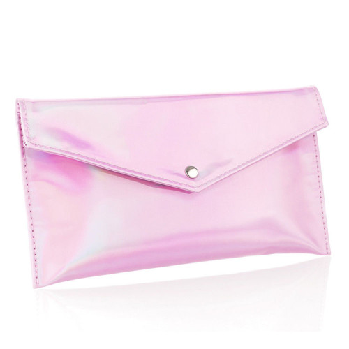 Hologram PU Leather Makeup Brushes Set Blush Blending Eyeshadow Travel Women Cosmetic Bag