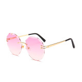 11135 Superhot Eyewear Fashion Women Sun glasses Diamond Cutting Rimless Sunglasses