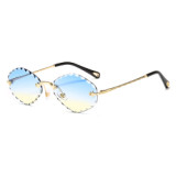 22140 Superhot Eyewear 2019 Fashion Diamond Cutting Lady Sun glasses Tinted Rimless Sunglasses