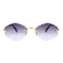 22140 Superhot Eyewear 2019 Fashion Diamond Cutting Lady Sun glasses Tinted Rimless Sunglasses