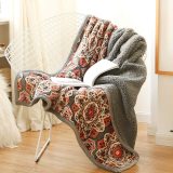 Flannel Sherpa Throw Bohemian Soft Plush Flannel Blanket Throws For Home