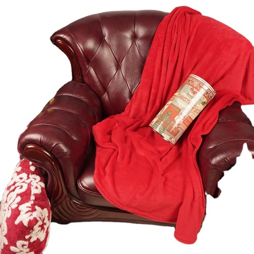 Coral fleece blanket with very soft hand feel for Christmas with Tin can packaging