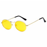 Superhot Eyewear A0418 Classic Retro Vintage Small Oval Metal Sunglasses