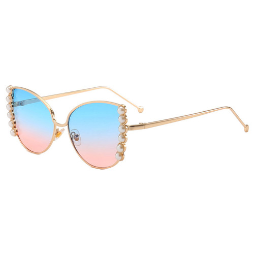 12135 Superhot Eyewear Pearl Butterfly Sun glasses 2019 Fashion Women Sunglasses