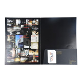 Cheap Wholesale Custom Matt Black Card Paper Office File Folder with Two Pockets