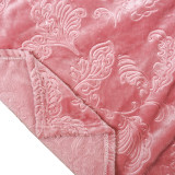 High quality polyester embossed flannel fleece blanket