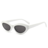 12434 Superhot Eyewear 2018 Small Retro Vintage Sun glasses Cheap Plastic White Oval Sunglasses