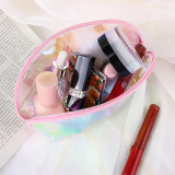 New thick TPU laser magic color makeup bag large transparent jelly waterproof cosmetic bag