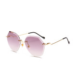 10235 Superhot Eyewear Fashion Women Gradient Frameless Shades Sun glasses Trimming Rimless Sunglasses