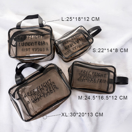 Custom LOGO Travel Transparent Makeup Bag PVC Zipper Tote Cosmetic Bag Pouch Clear Beauty Make Up Bags