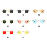 203101 Superhot Eyewear 2019 Fashion Steampunk Style Gold Small Round Metal Sunglasses