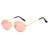 Superhot Eyewear A0418 Classic Retro Vintage Small Oval Metal Sunglasses