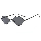 25133 Superhot  Newest Design Sexy Lip Shape Sun glasses Women shades Fashion Metal Frame Ocean Lens sunglasses
