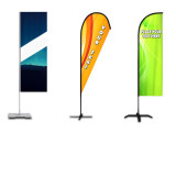 Factory custom multi size exhibition cheap Advertising beach flag with banner stand