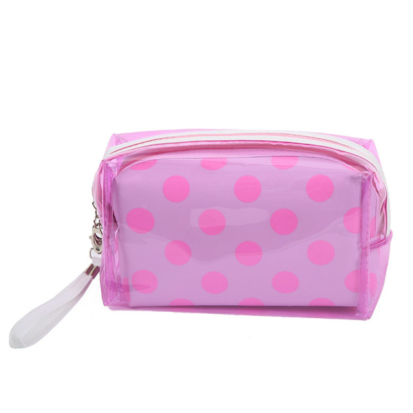 Lovely Fashion Waterproof Transparent PVC Candy Colored Girls Portable Cosmetic Bag Make up Case Bag For Ladies