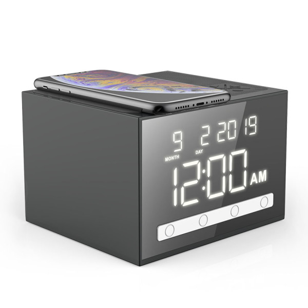 Table and Desk Board Electric Clock with Speaker Wireless Charger