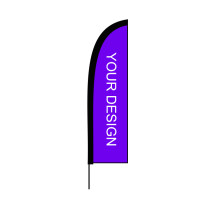 Custom Print 5m Carbon Fiber Business Advertising Feather Beach Flag 50*200