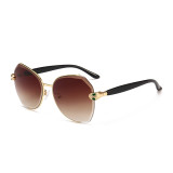 10925 Superhot Eyewear Fashion Women Sun glasses Oversized Brand Designer Rimless Sunglasses