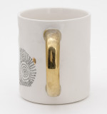 Large Nordic Style Animal Glaze Ceramic Coffee Mugs Modern Coffee Cup with Gold Handle
