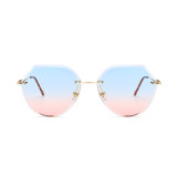 10235 Superhot Eyewear Fashion Women Gradient Frameless Shades Sun glasses Trimming Rimless Sunglasses