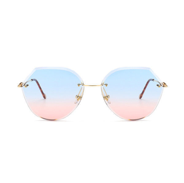 10235 Superhot Eyewear Fashion Women Gradient Frameless Shades Sun glasses Trimming Rimless Sunglasses