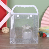 Wholesale Magic Color Laser PVC Bag with Button Plastic Tote Bag  Waterproof Colorful Jelly Bag Customized LOGO
