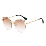 23137 Superhot Eyewear 2019 Frameless Women Sun glasses Shades Fashion Pointed Cat Eye Sunglasses