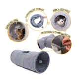 Composable Kitty Plush Tube Foldable Collapsible Cat Tunnel With Ball