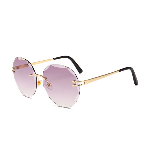 11135 Superhot Eyewear Fashion Women Sun glasses Diamond Cutting Rimless Sunglasses
