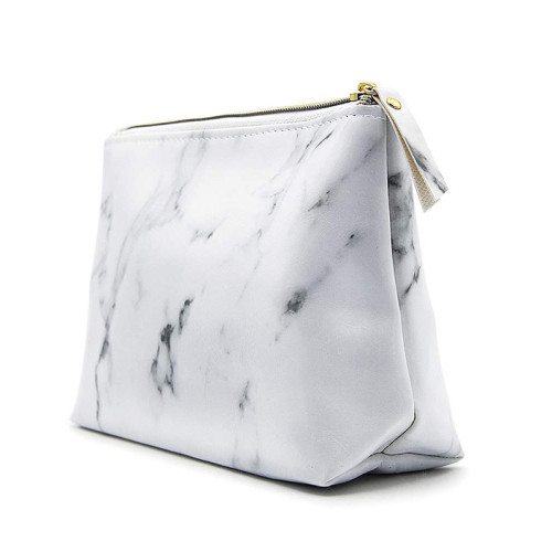 good quality fashion design Wholesale marble makeup pouch bag waterproof soft pu leather with zipper cosmetic bag
