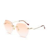 10235 Superhot Eyewear Fashion Women Gradient Frameless Shades Sun glasses Trimming Rimless Sunglasses