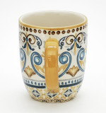 Wholesale marbled glazed ceramic mug ins simple M letter gilt creative water cup LOGO customization
