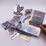 Self Adhesive Irregular Shape Holographic Logo Sticker Printing Custom Die Cut Laser Hologram Stickers