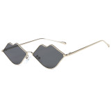 25133 Superhot  Newest Design Sexy Lip Shape Sun glasses Women shades Fashion Metal Frame Ocean Lens sunglasses