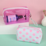Lovely Fashion Waterproof Transparent PVC Candy Colored Girls Portable Cosmetic Bag Make up Case Bag For Ladies
