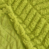 Wholesale Factory Direct Herringbone Pattern Super Soft Micromink Sherpa Blanket