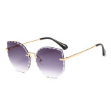 23137 Superhot Eyewear 2019 Frameless Women Sun glasses Shades Fashion Pointed Cat Eye Sunglasses