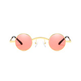 203101 Superhot Eyewear 2019 Fashion Steampunk Style Gold Small Round Metal Sunglasses