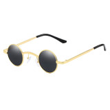 203101 Superhot Eyewear 2019 Fashion Steampunk Style Gold Small Round Metal Sunglasses
