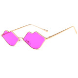 25133 Superhot  Newest Design Sexy Lip Shape Sun glasses Women shades Fashion Metal Frame Ocean Lens sunglasses