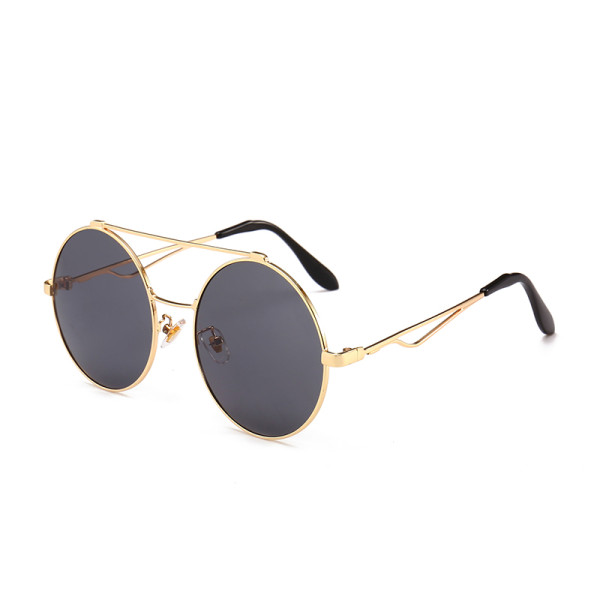 22633 Superhot Eyewear 2018 Round Gold Metal Alloy Frame Big Size Coating lens Unisex Sunglasses
