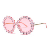 14332 Superhot Eyewear 2019 Luxury Brand Designer Sun glasses Round Oversized Women Bling Crystal Rhinestone Sunglasses