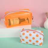 Lovely Fashion Waterproof Transparent PVC Candy Colored Girls Portable Cosmetic Bag Make up Case Bag For Ladies