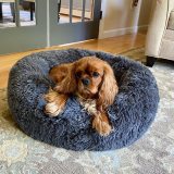 Pet Sofa Long Faux Fur Plush Warm Soft Cozy Dog Bed